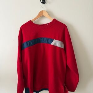 Aeropostale Red and Navy Crewneck Sweater